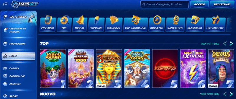 Bassbet – i giochi premium per gli italiani