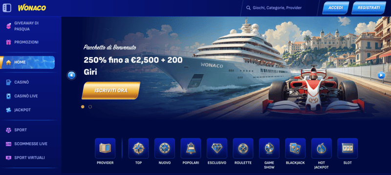 Wonaco offre tanti bonus e promozioni